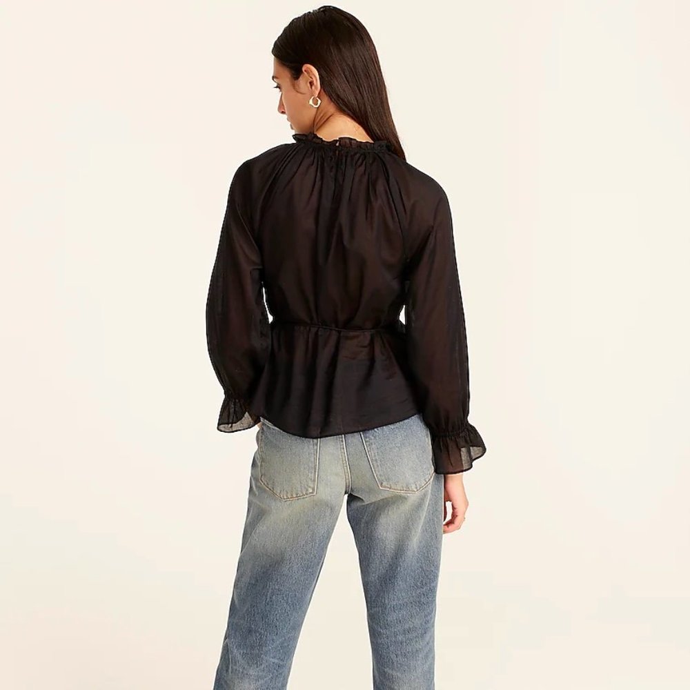 NWT J.Crew Tie-waist top in organic cotton voile - Picture 8 of 8